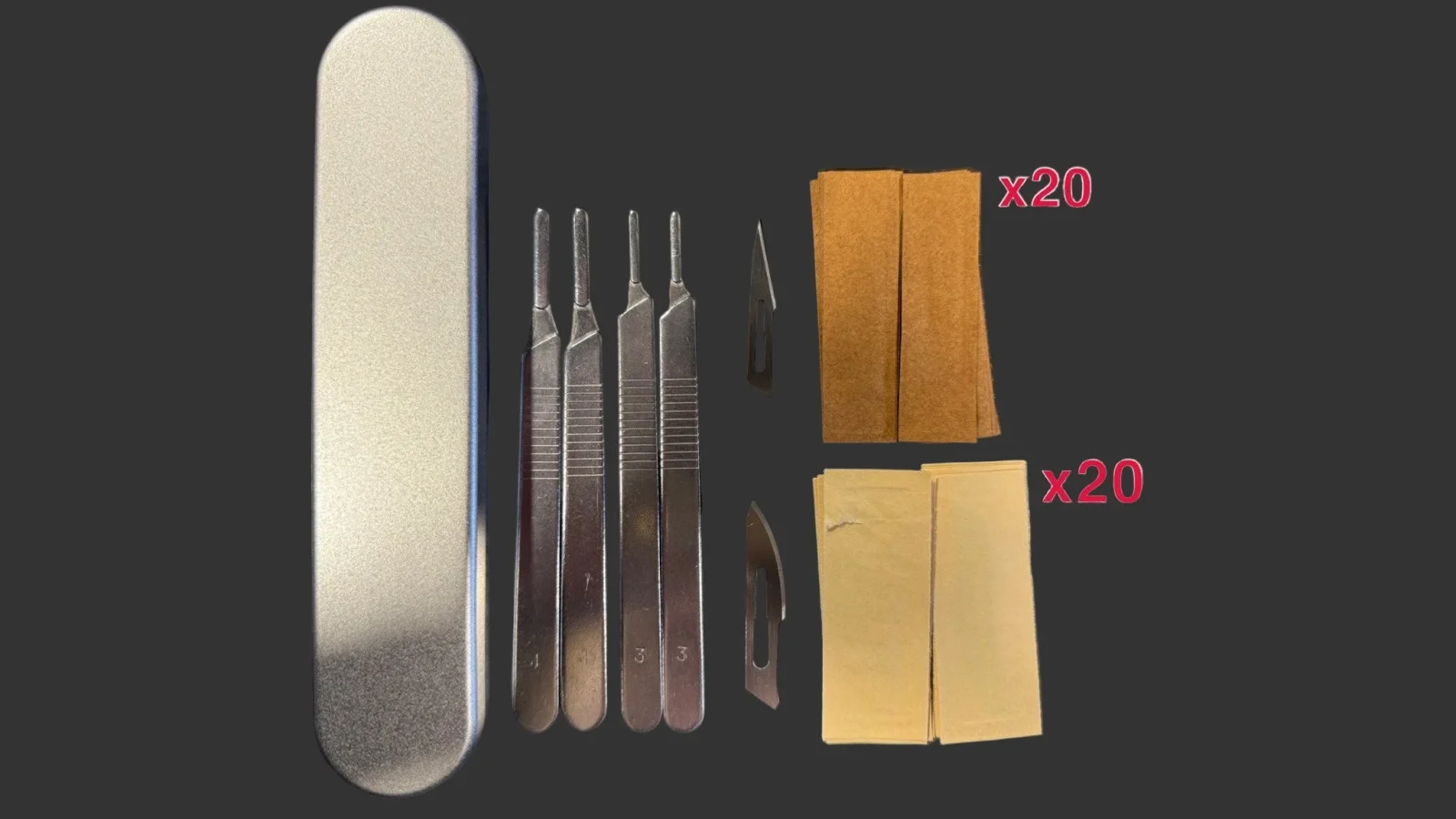 45 Piece Crafting Knife Set With Metal Case