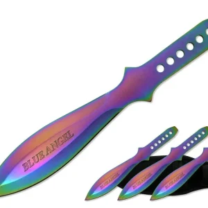 Blue Angel - 9" Iridescent Throwing Knives Set