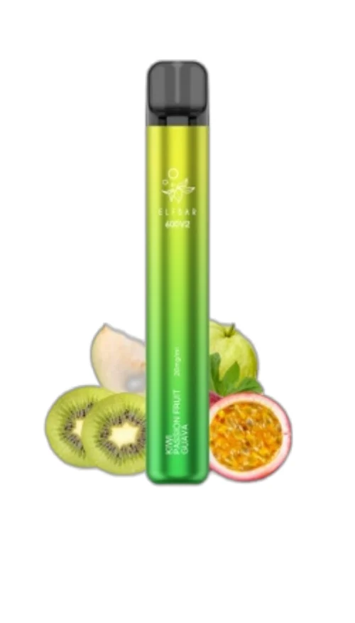 ELF BAR 600V2 Disposable 600 Puffs Kiwi Passion Fruit Guava 2ml