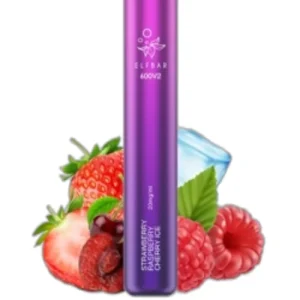 ELF BAR 600V2 Disposable 600 Puffs Strawberry Raspberry Berry Ice 550mAh