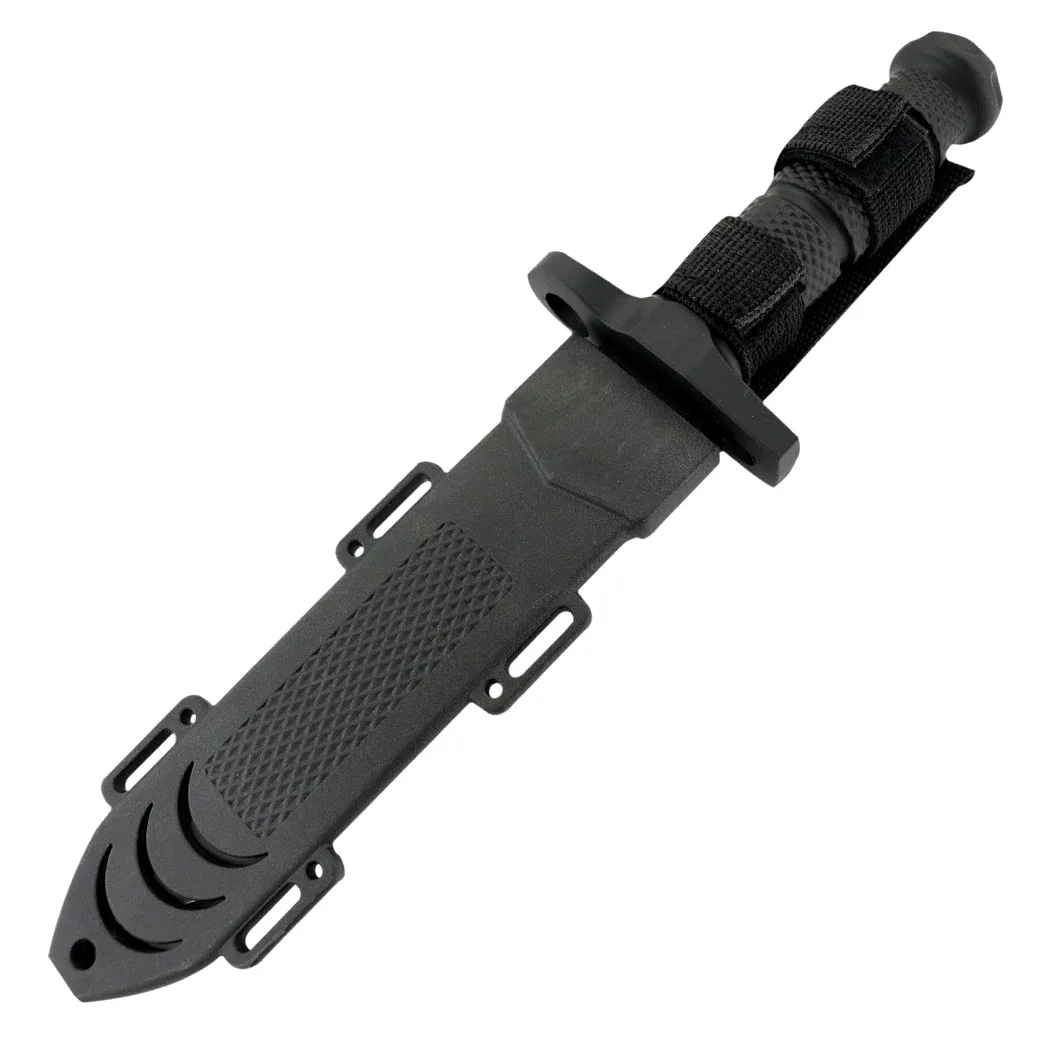 Hunt-Down - 12.5" All Black Rubber Grip Hunting Knife - Image 2