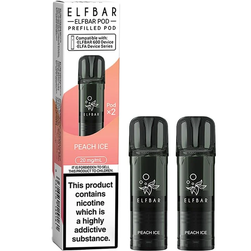 Peach ice Elf Bar 600 pods 2 pack