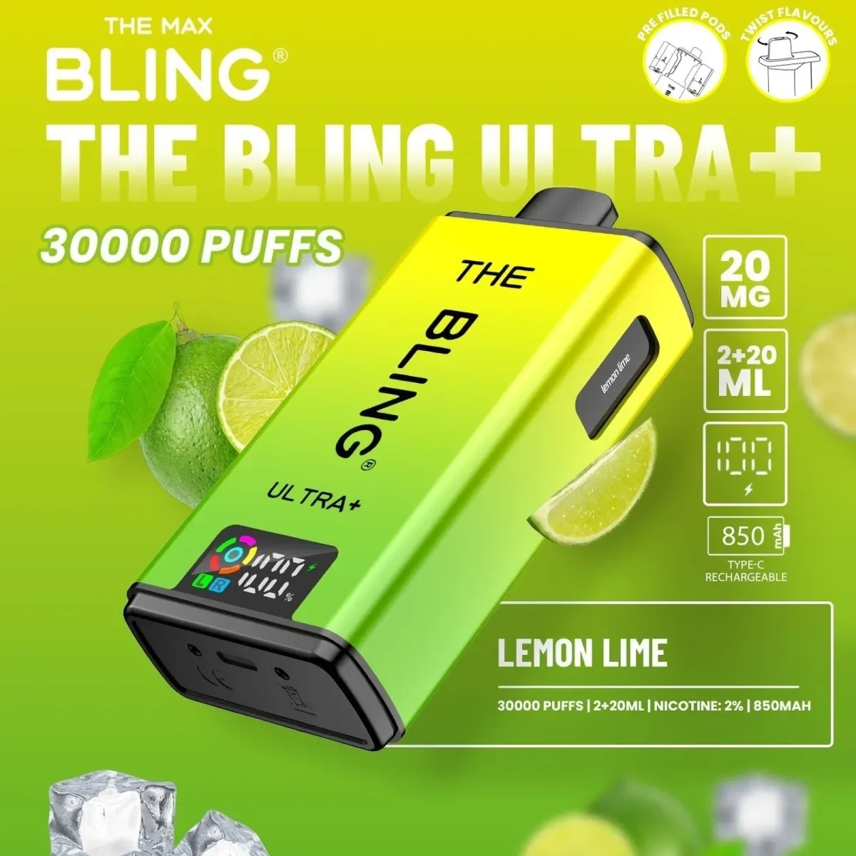 The Crystal Bling Ultra+ 30k Pre-filled VAPE – (BOX OF 5)