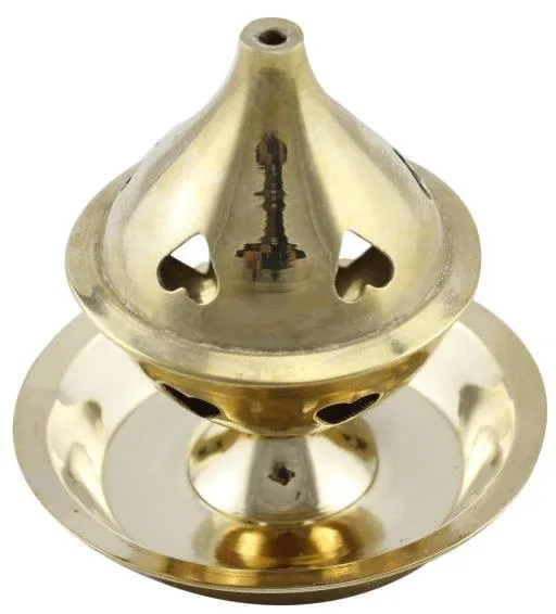 ZenN - Brass Polished Incense Burner w/ Plate
