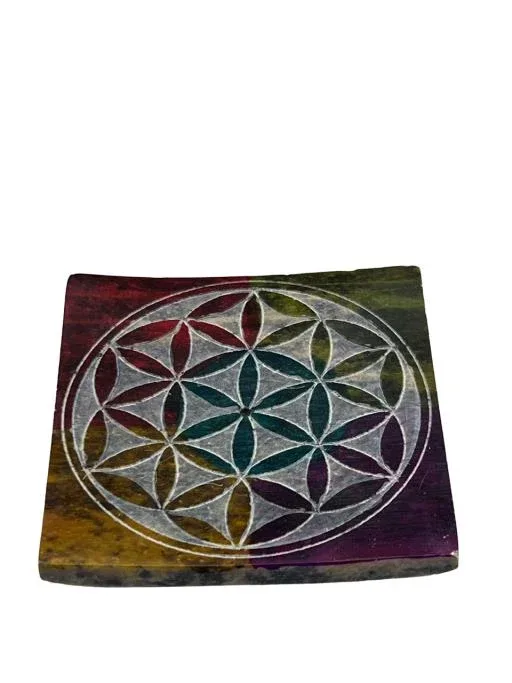 ZenN - Square Catcher w/ Engraved Flower Of Life Ash Catcher