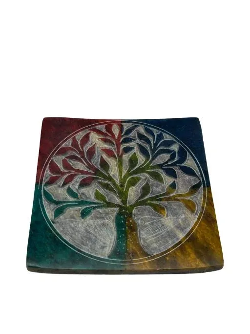 ZenN - Square Catcher w/ Engraved Tree Of Life Ash Catcher