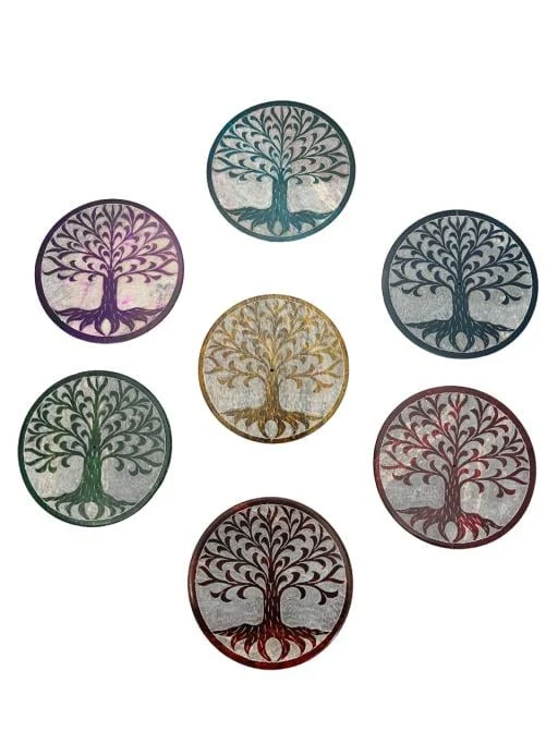 ZenN - Tree Of Life 7 Chakra Colours Round Ash Catcher